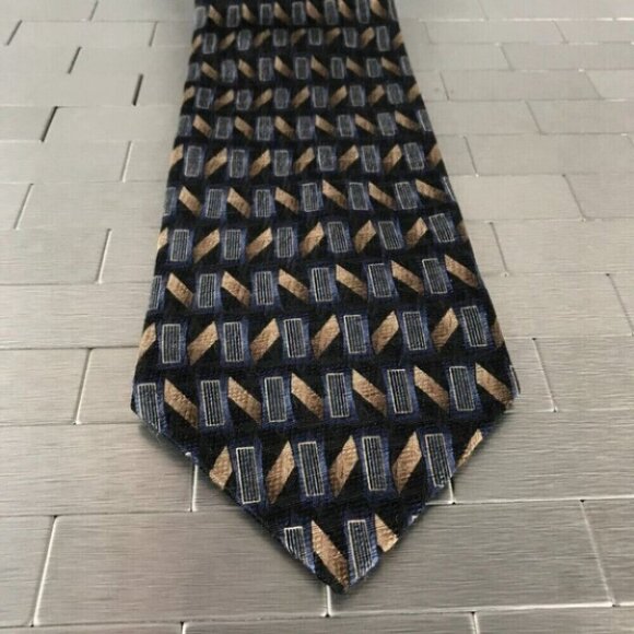 Joseph & Feiss Neck Tie Mens 4x61 Black With Geometrical Design Classiccore Norm - Picture 2 of 6